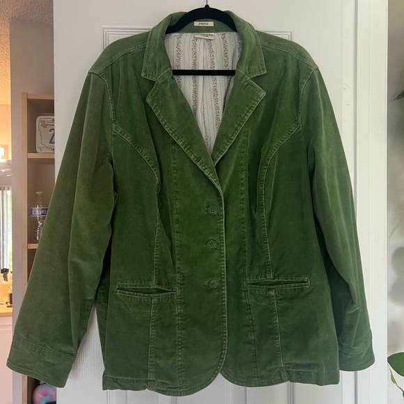St. John's Bay Jackets & Blazers - St. John’s Bay Green Corduroy Blazer Vintage - Size XL